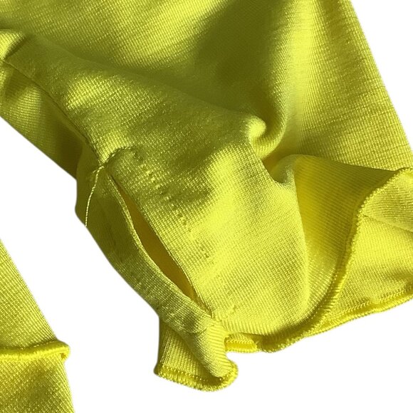 Calvin Klein Performance Quick Dry Womens Yellow Hooded Long Sleeve Ruched Top M - Picture 5 of 12